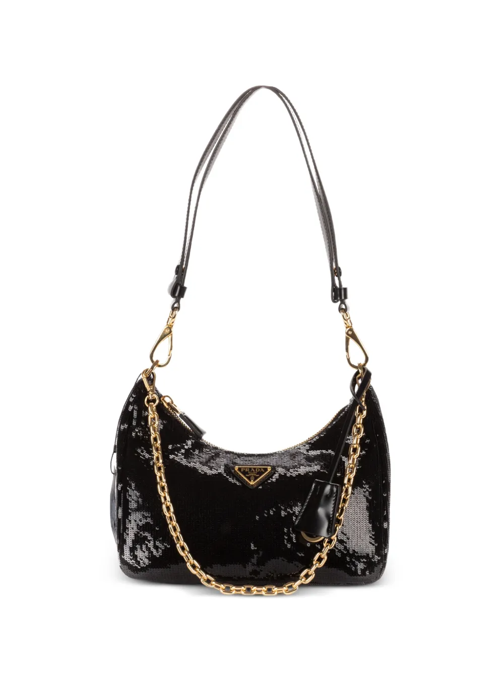 Prada Pre-Owned Re-Nylon sequin-embellished shoulder bag - Schwarz