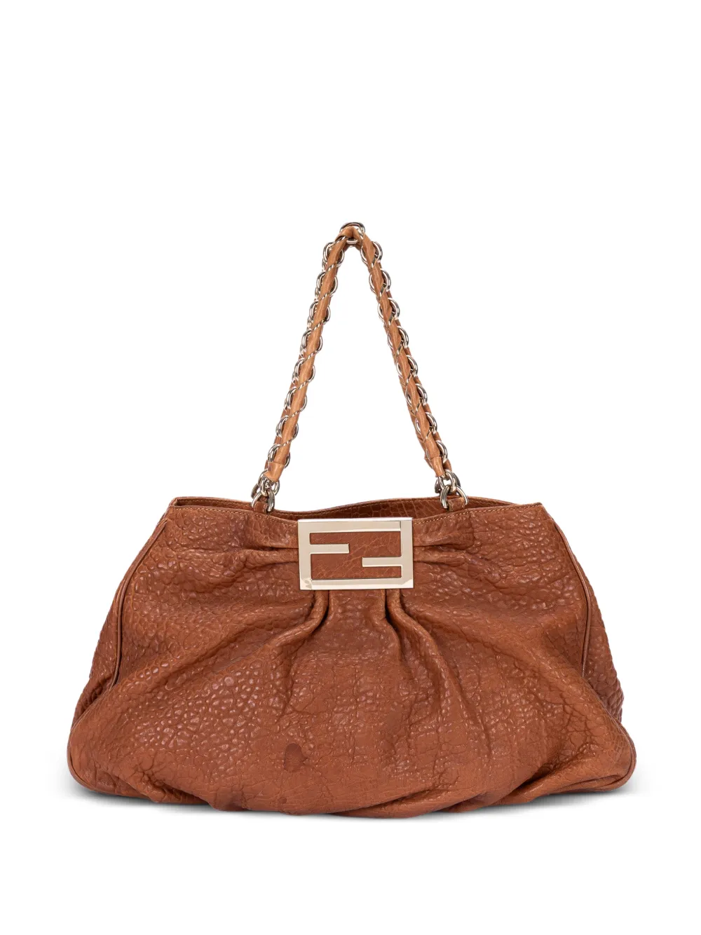 Fendi Pre-Owned Mia logo-plaque shoulder bag - Marrone