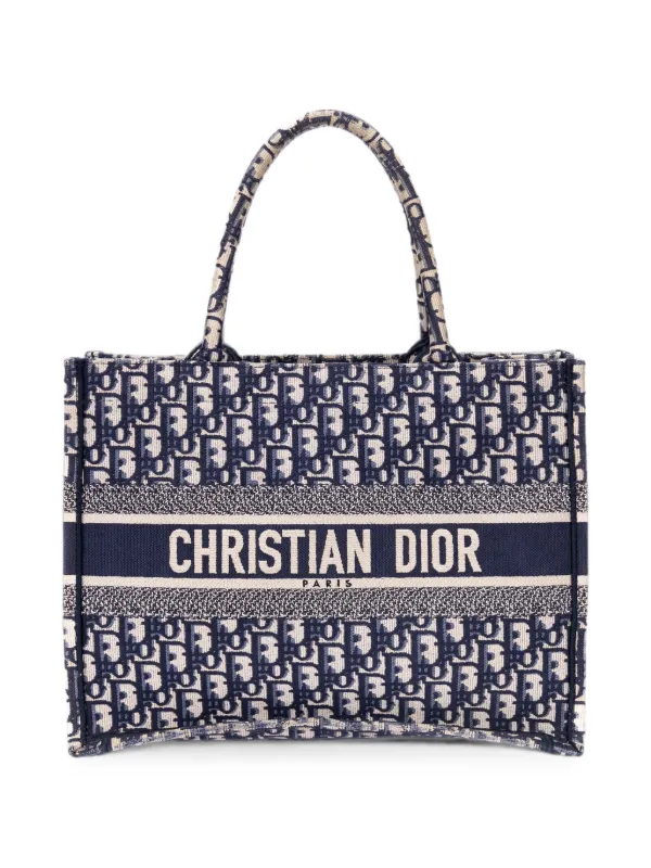 Dior Pre-owned Book Oblique Tote Bag in Blue