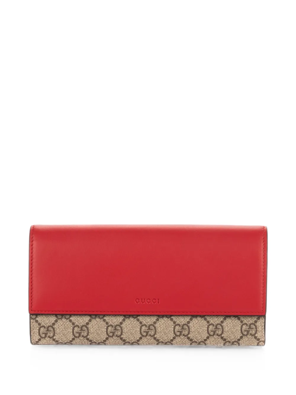 Gucci Pre-Owned GG Supreme French Flap long wallet - Rosso