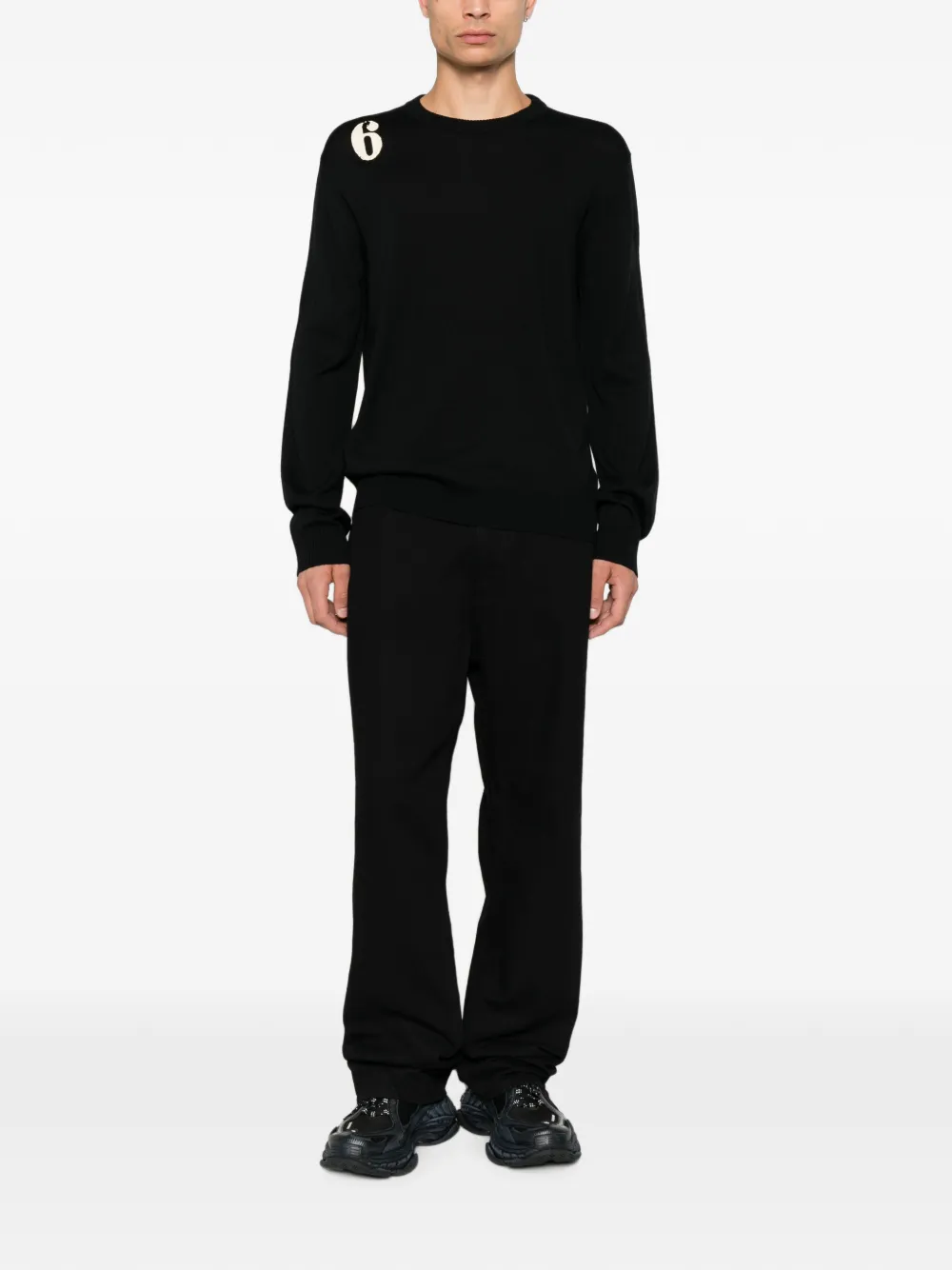 MM6 Maison Margiela Trui met Number 6-print Zwart