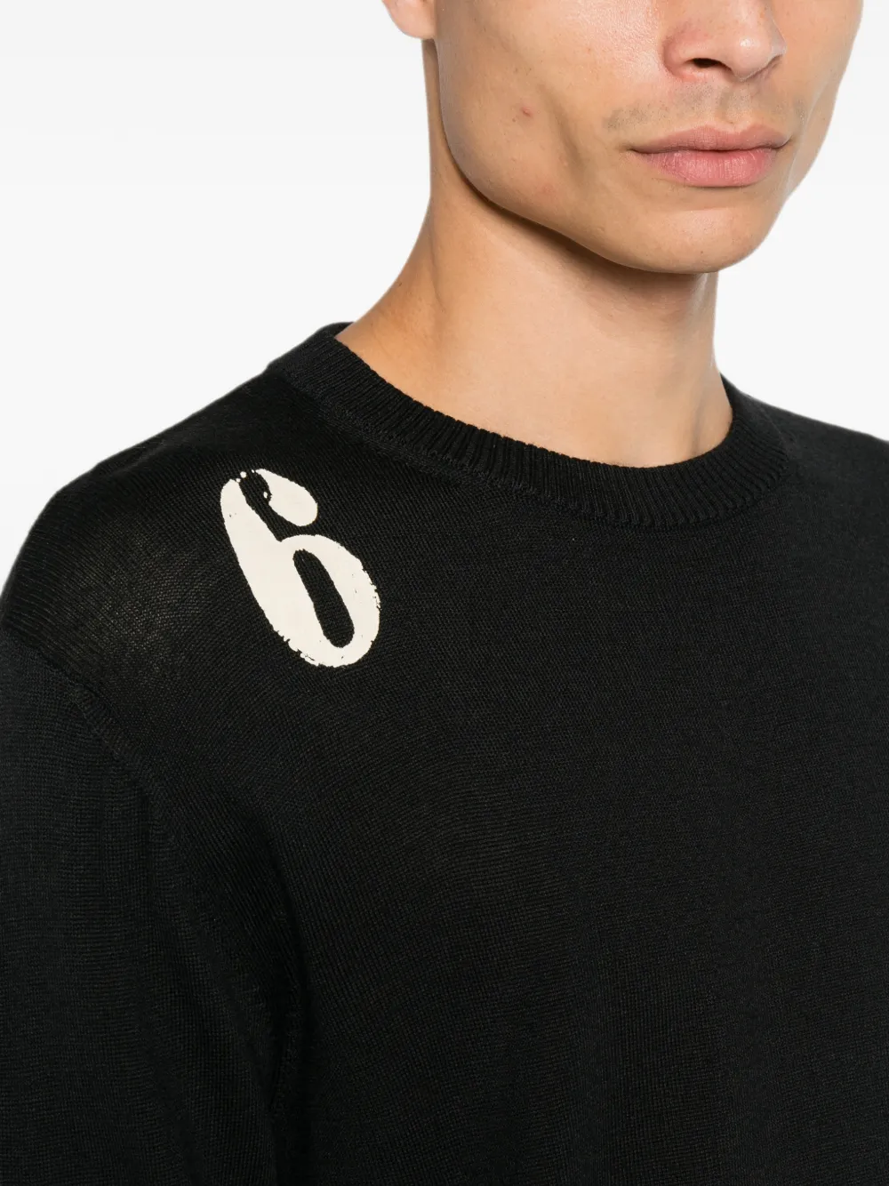 MM6 Maison Margiela Trui met Number 6-print Zwart