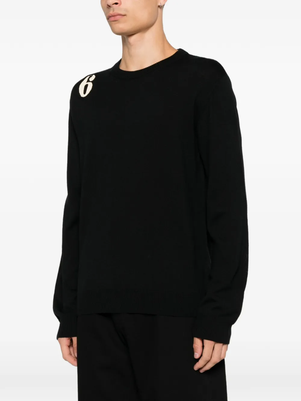 MM6 Maison Margiela Trui met Number 6-print Zwart