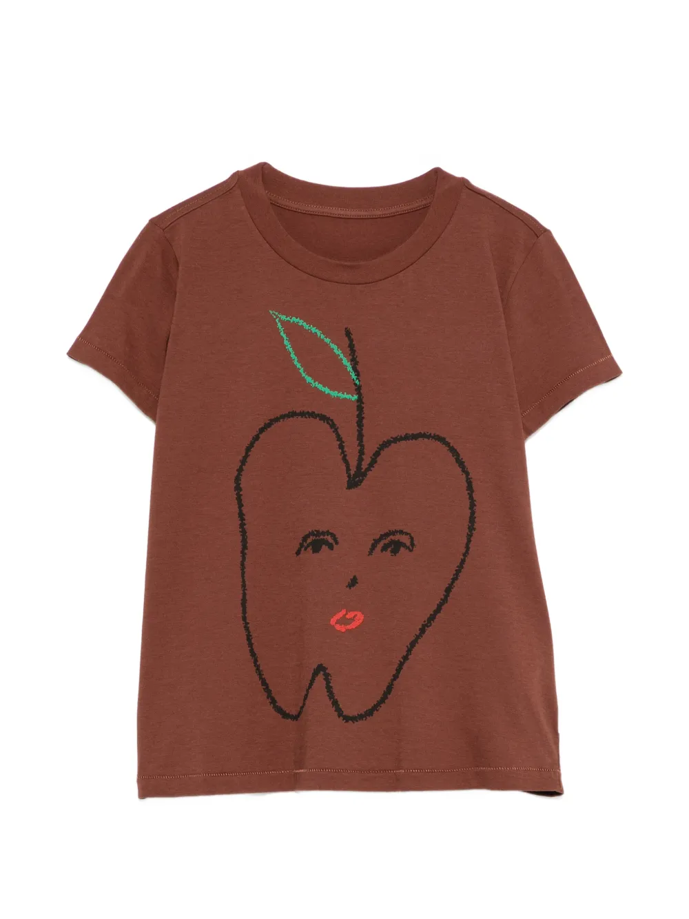MM6 Maison Margiela apple-print T-shirt - Marrone