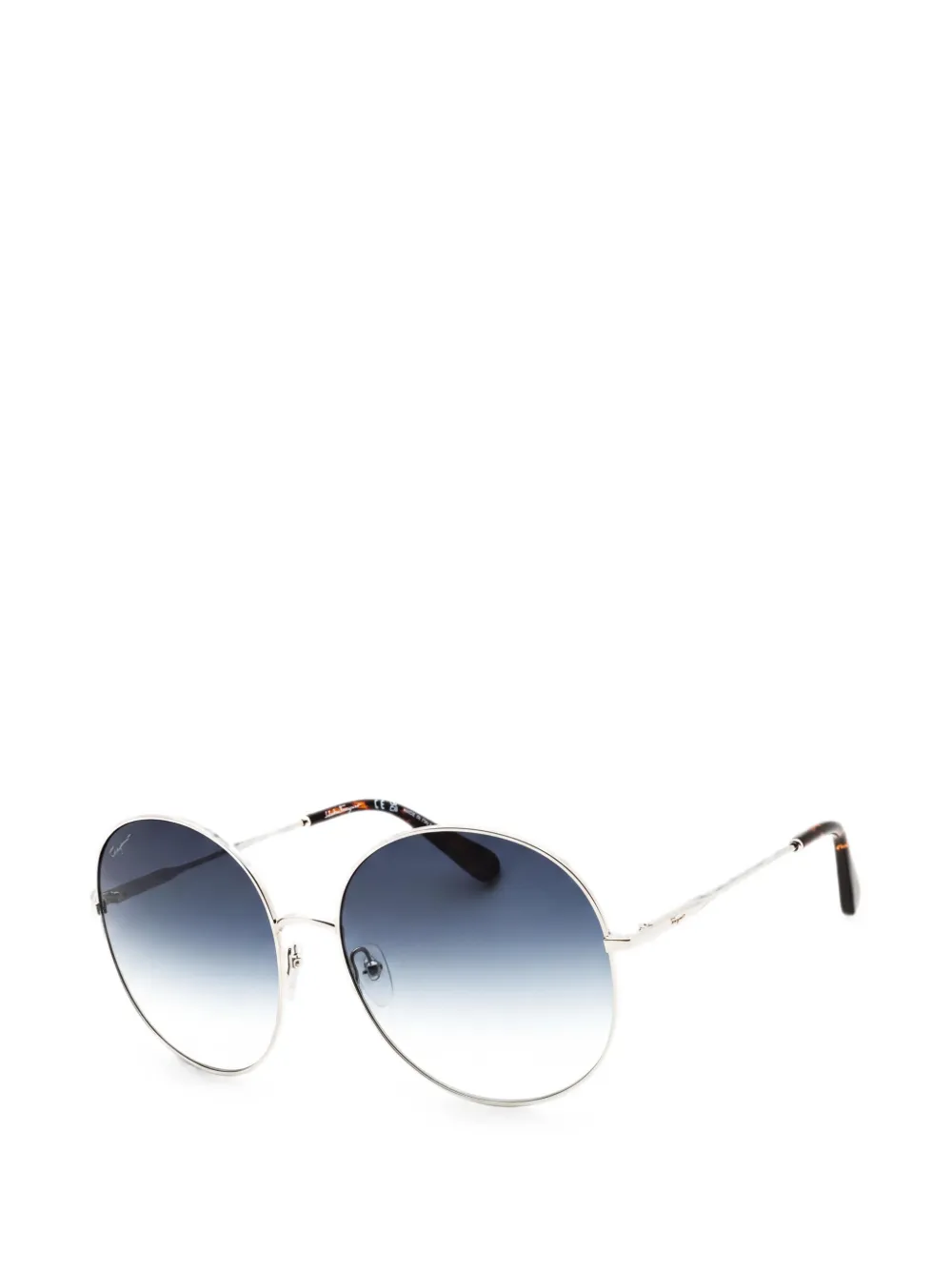 Ferragamo Eyewear Zonnebril met rond montuur Zilver