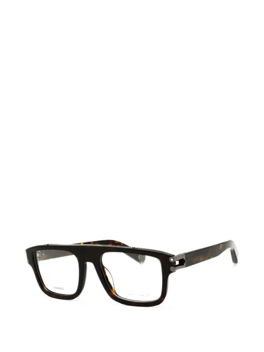 Philipp Plein Eyewear Bril met rechthoekig montuur Bruin