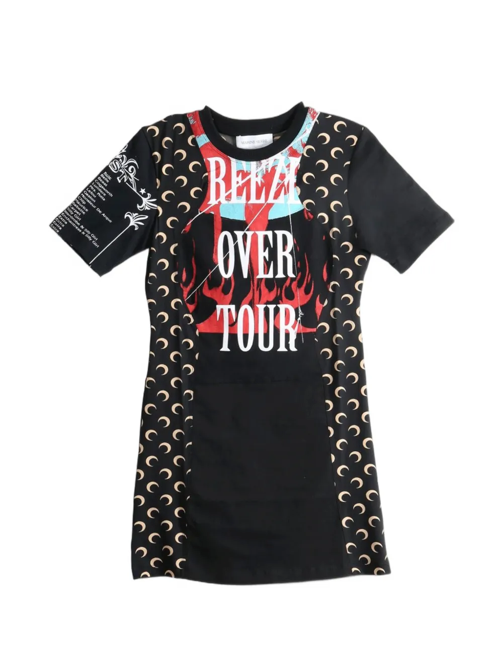 Marine Serre Crescent Moon graphic-print mini dress - Black
