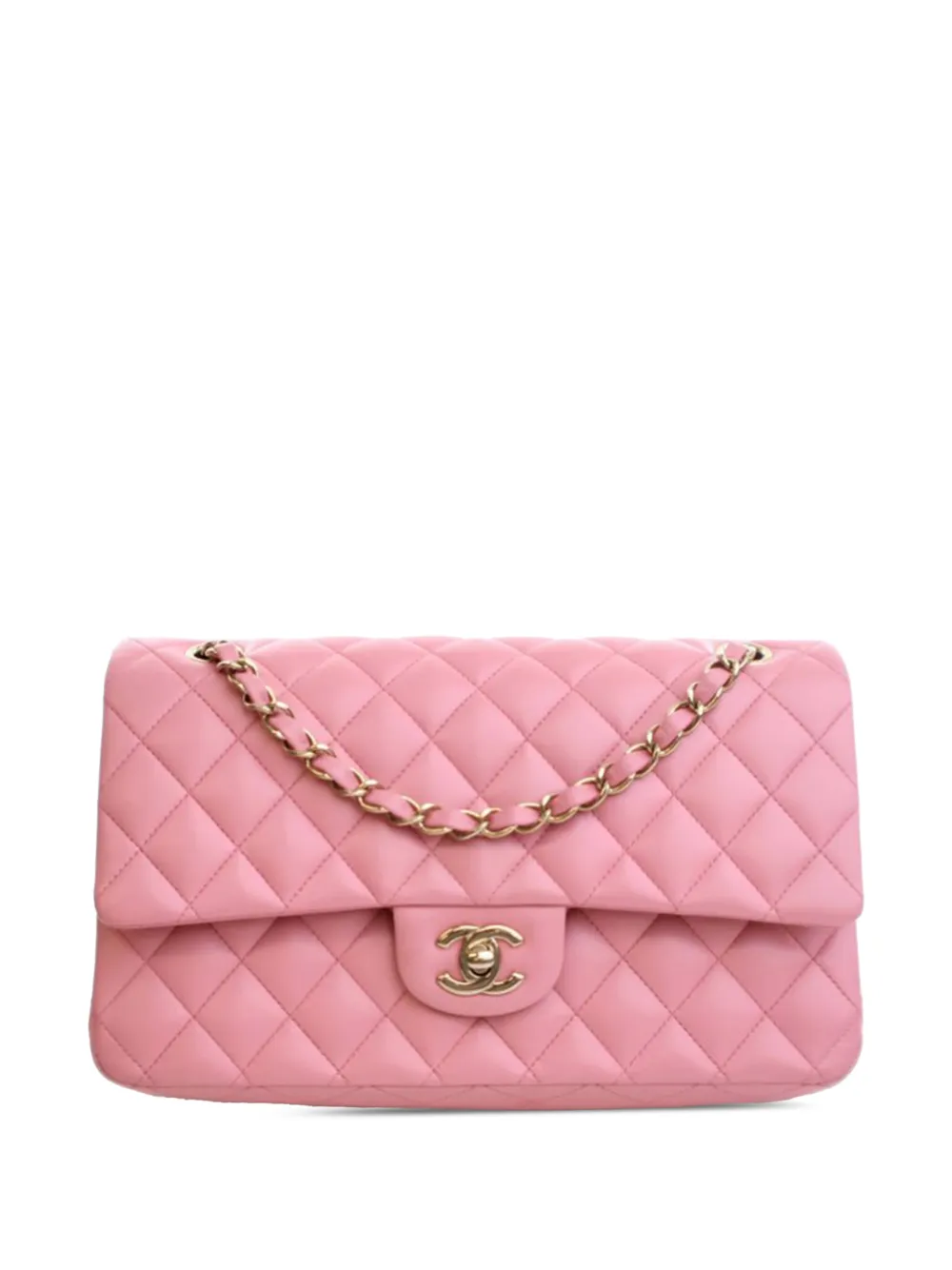 CHANEL Pre-Owned 2021-2026 Medium Classic Lambskin Double Flap shoulder bag - Rosa