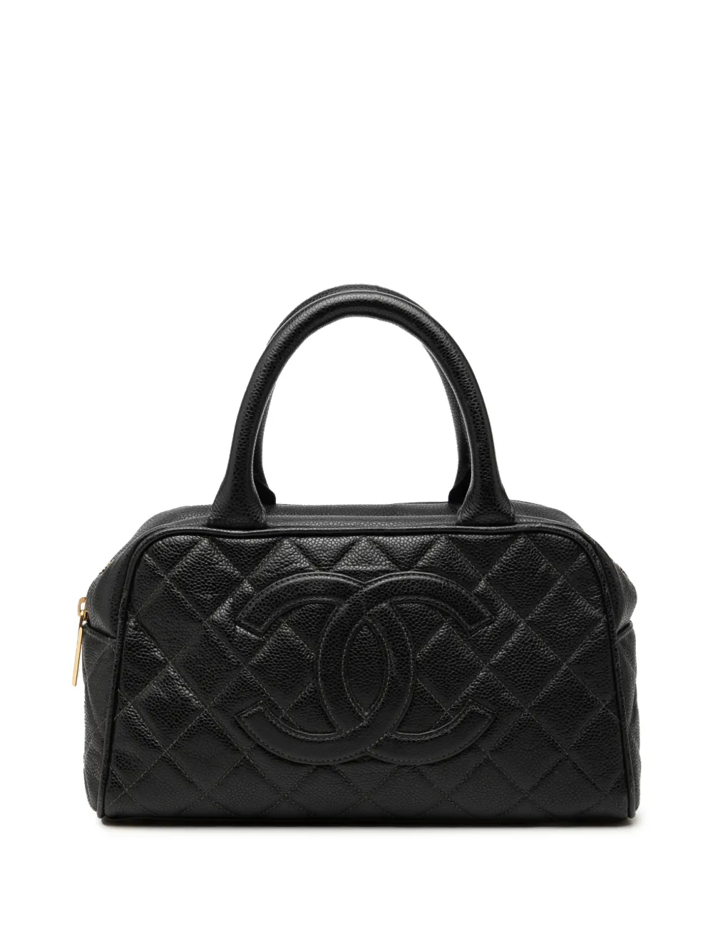 CHANEL Pre-Owned 2003-2004 CC Quilted Caviar Bowling Bag handbag - Nero