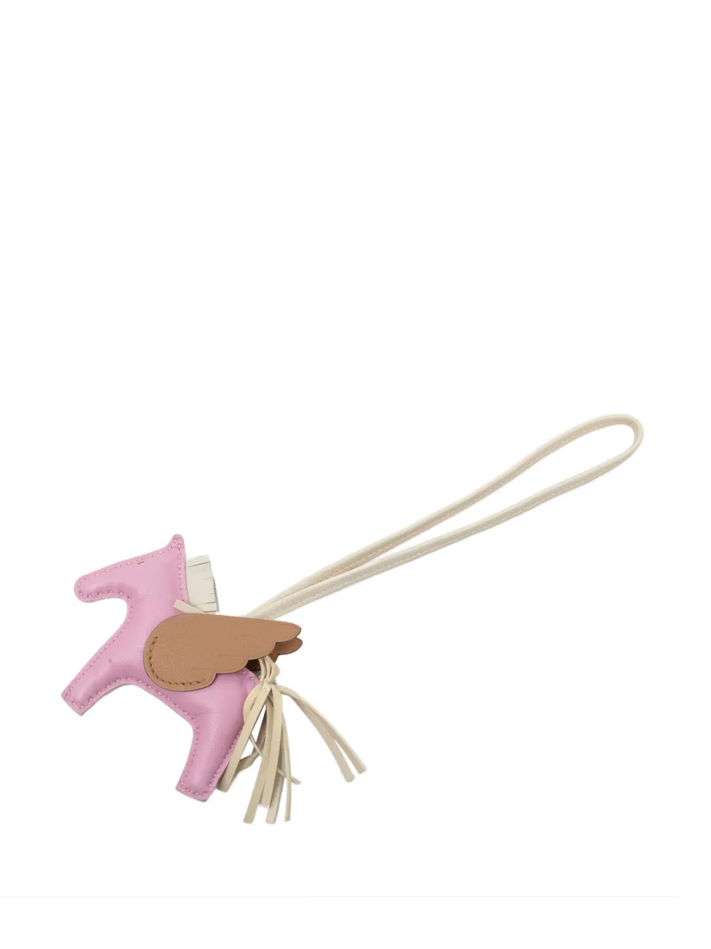Hermès Pre-Owned 2021 Milo Lambskin and Swift Grigri Rodeo Pegase Bag Charm PM key chain - Rosa
