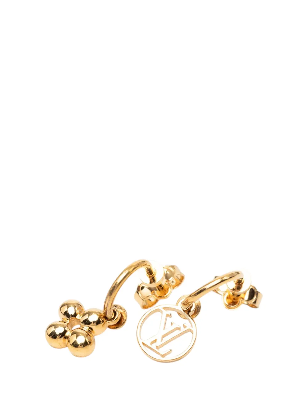 Louis Vuitton Pre-Owned 2010-2026 Gold Plated Blooming Push Back Earrings costume earrings - Oro