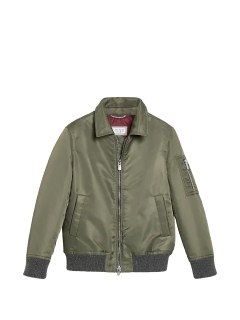 Brunello Cucinelli Kids water-resistant techno satin bomber jacket with Thermore padding