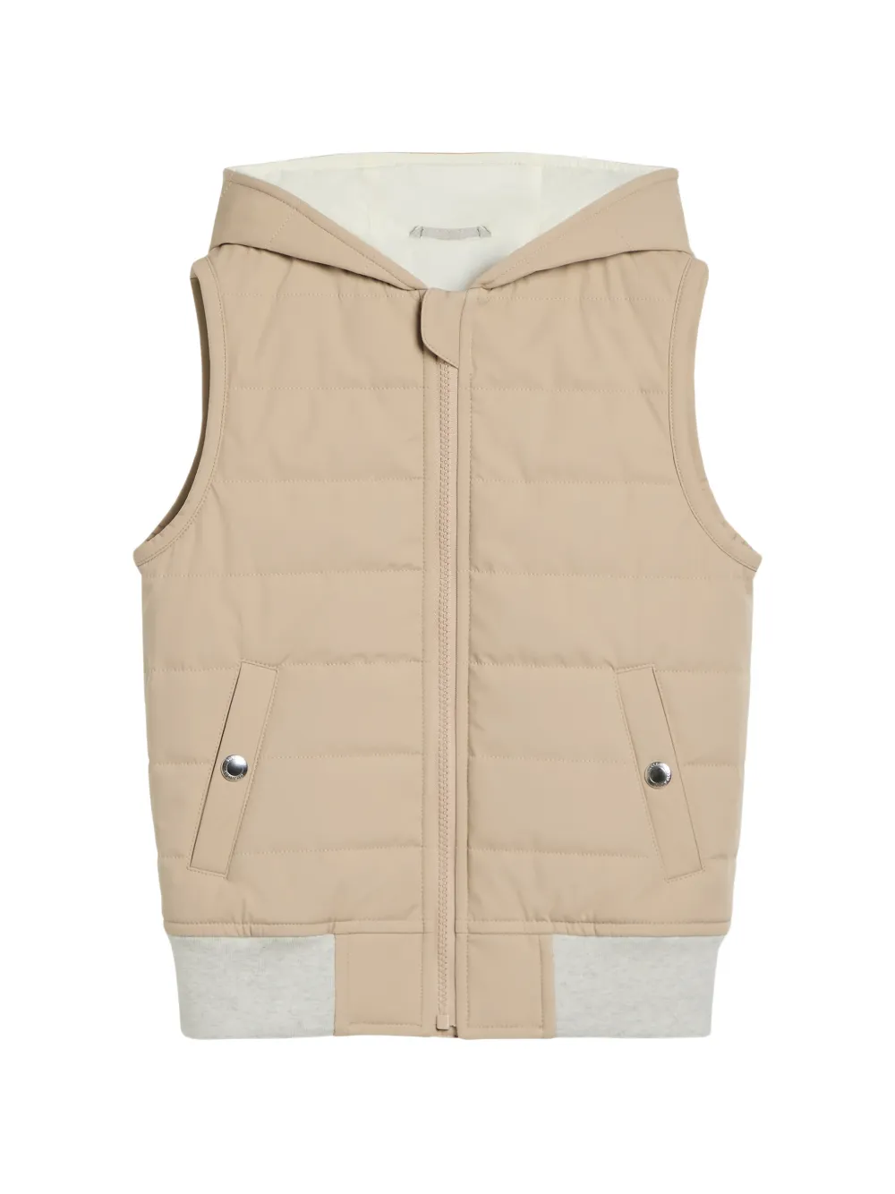 Brunello Cucinelli Kids hooded padded gilet - Nude