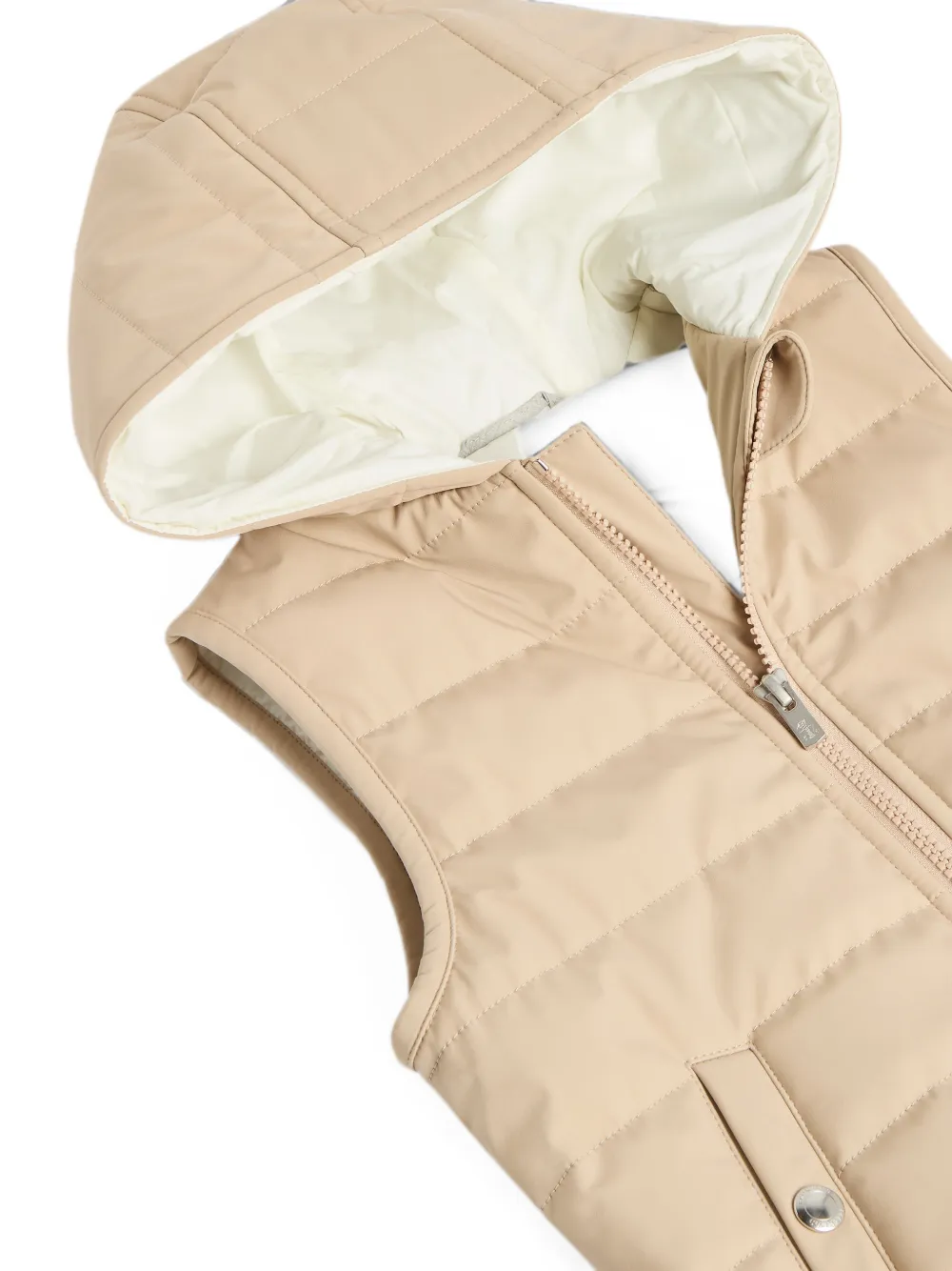 Brunello Cucinelli Kids Bodywarmer met capuchon Beige
