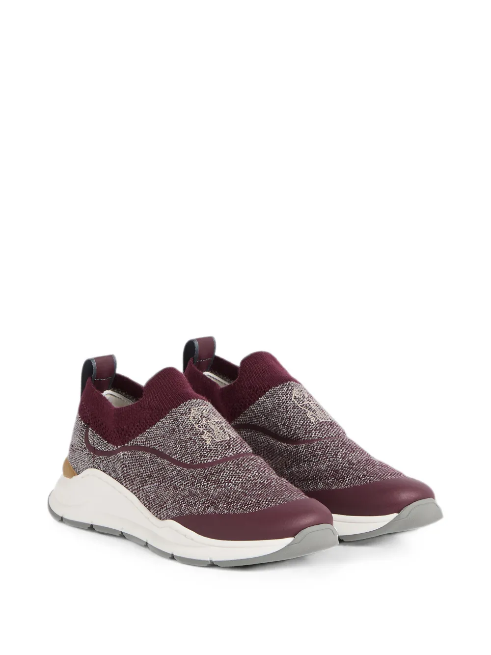 Brunello Cucinelli Kids techno cotton knit runners with heat-bonded details Rood