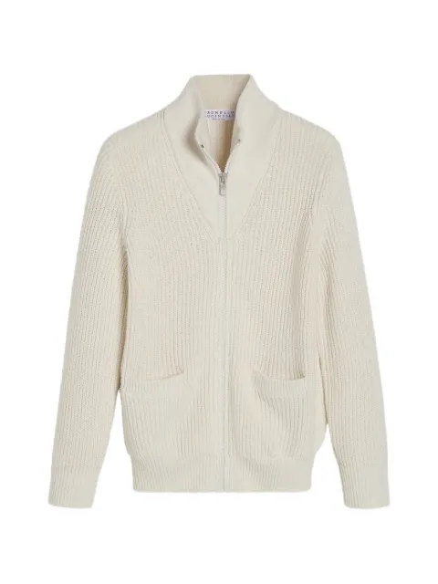 Brunello Cucinelli Kids ribbed-knit high-neck cardigan