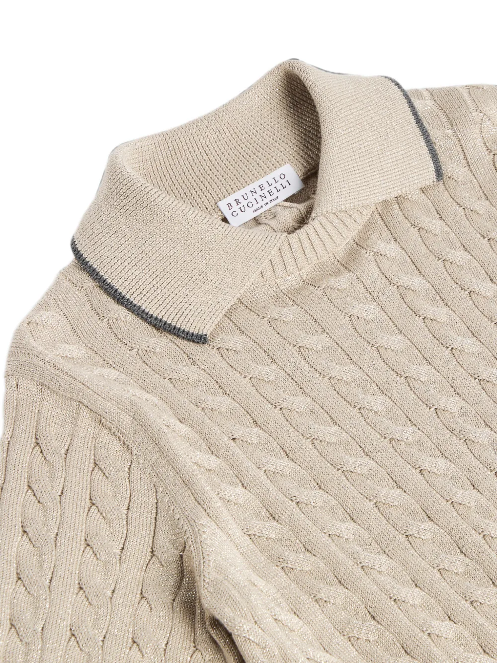 Brunello Cucinelli Kids Kabelgebreide trui Beige