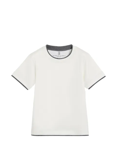 Brunello Cucinelli Kids cotton jersey T-shirt with faux-layering