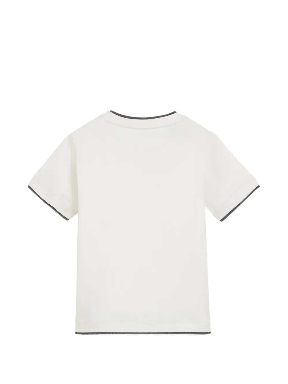 Brunello Cucinelli Kids Katoenen jersey T-shirt met imitatielaag Wit