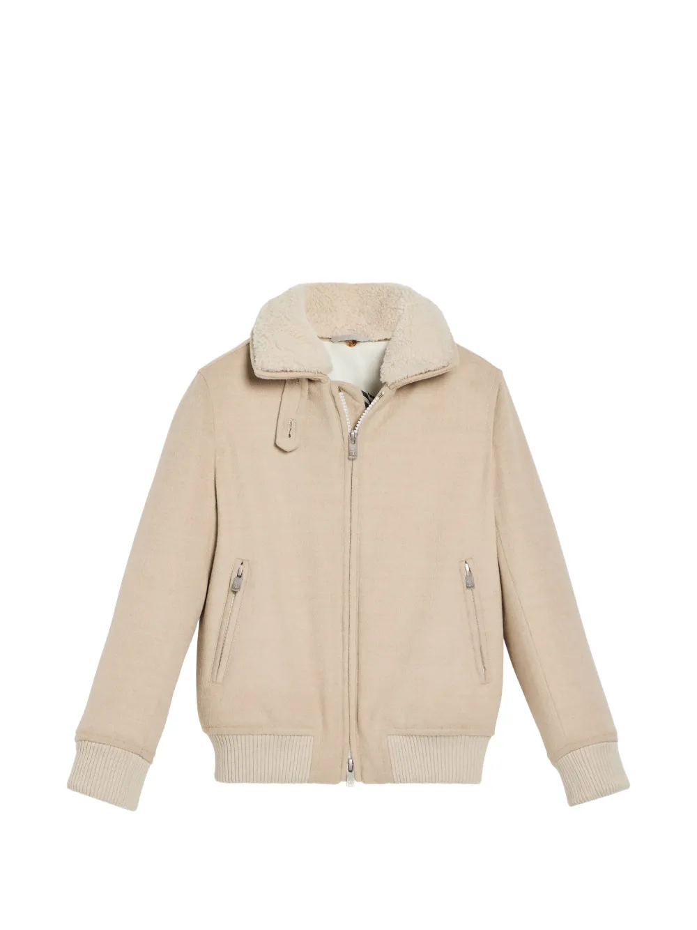 Brunello Cucinelli Kids Giacca con inserto in shearling e imbottitura Thermore - Toni neutri