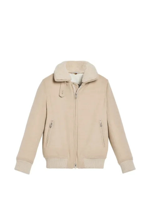 Brunello Cucinelli Kids chamarra estilo aviador de lana virgen con capitonado Thermore y detalle texturizado