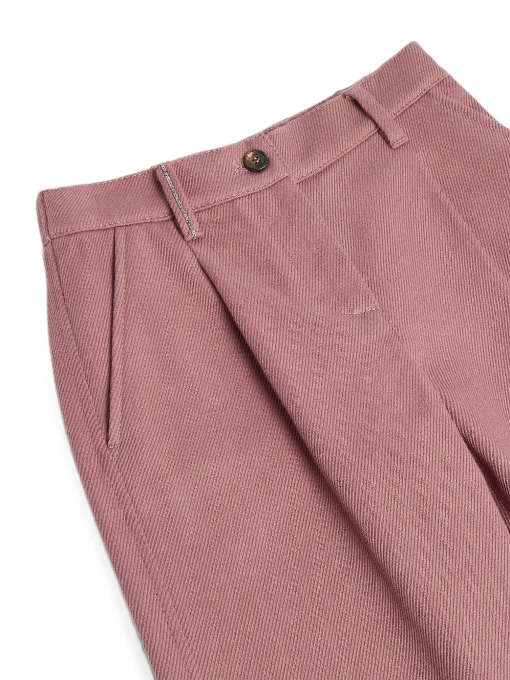 Brunello Cucinelli Kids Katoenen en wollen broek met Monili-verfraaiing Roze