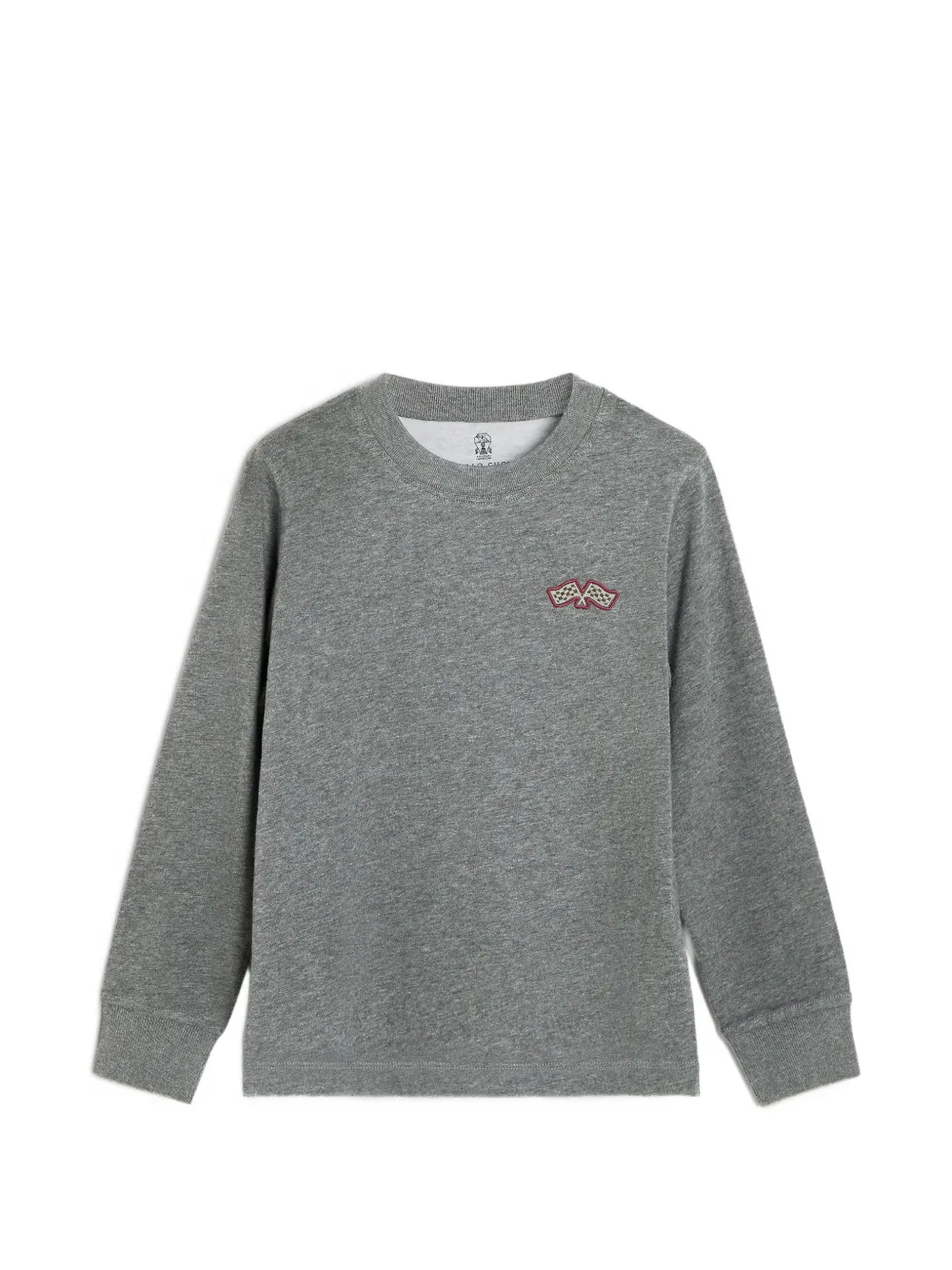 Brunello Cucinelli Kids embroidered long-sleeve T-shirt - Grau