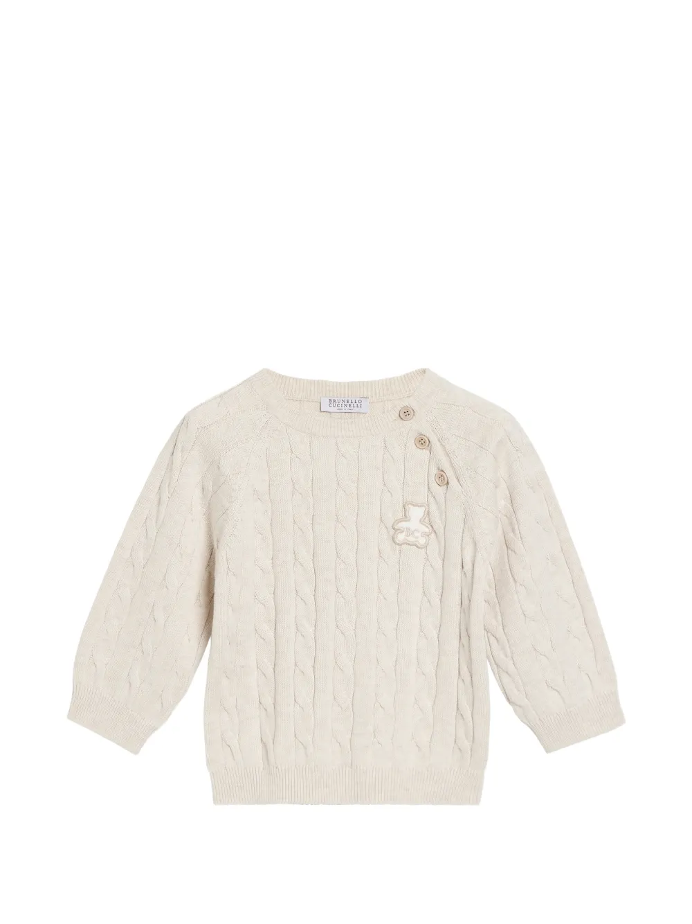 Brunello Cucinelli Kids cable-knit Bernie sweater - Toni neutri