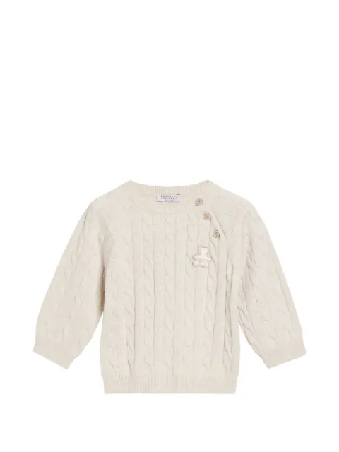 Brunello Cucinelli Kids suéter en tejido de ochos Bernie