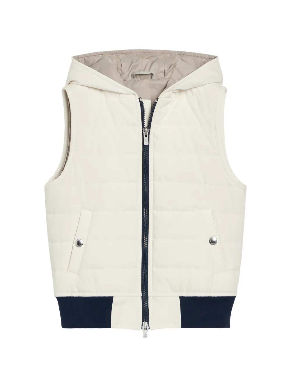 Brunello Cucinelli Kids Kapuzenweste mit Thermore-Wattierung - Nude
