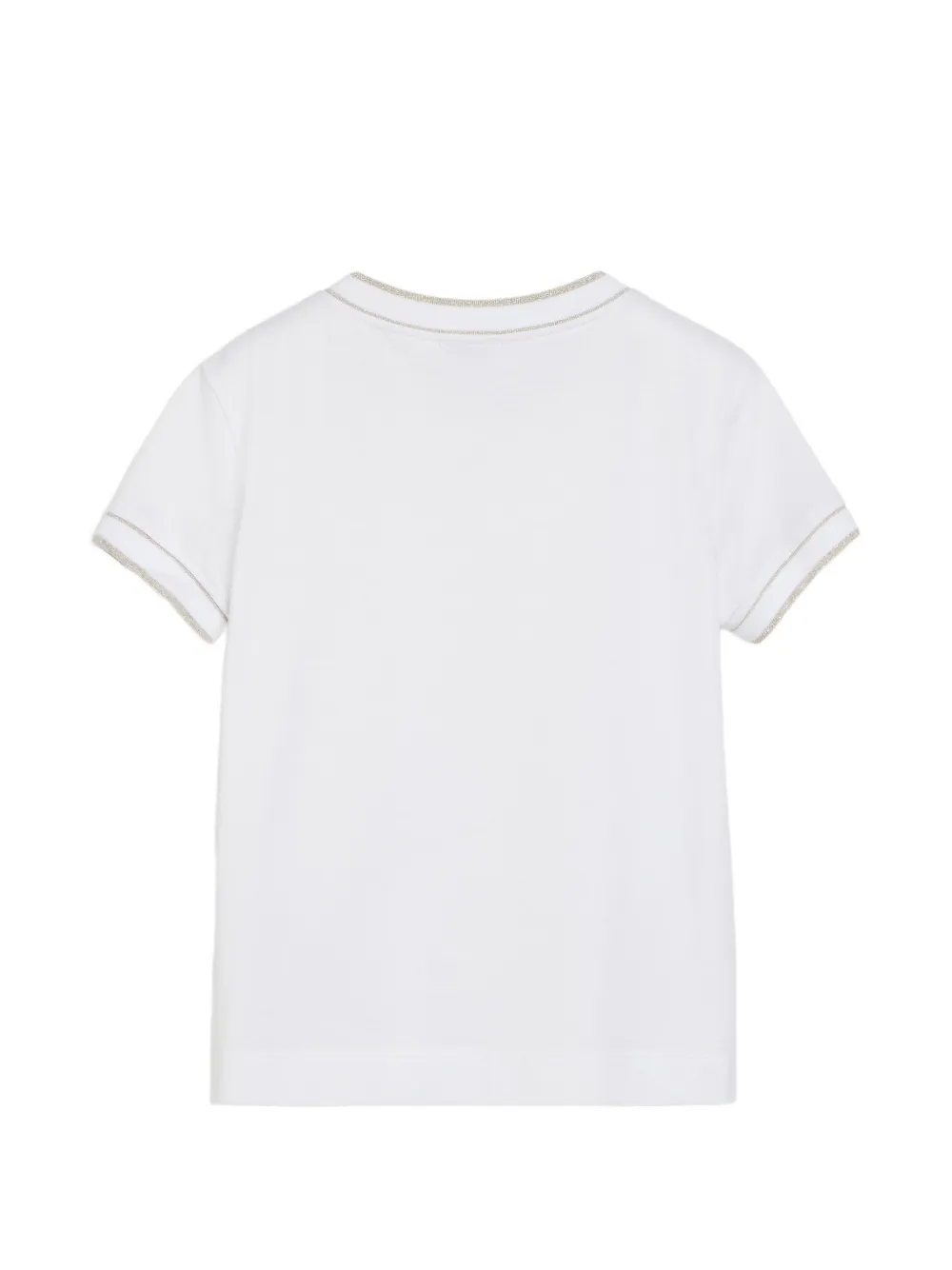 Brunello Cucinelli Kids Jersey katoenen T-shirt met logo Wit