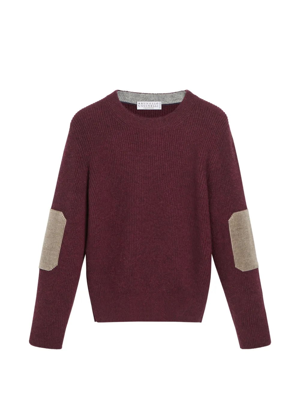 Brunello Cucinelli Kids Maglione in cashmere con inserti a coste - Rosso