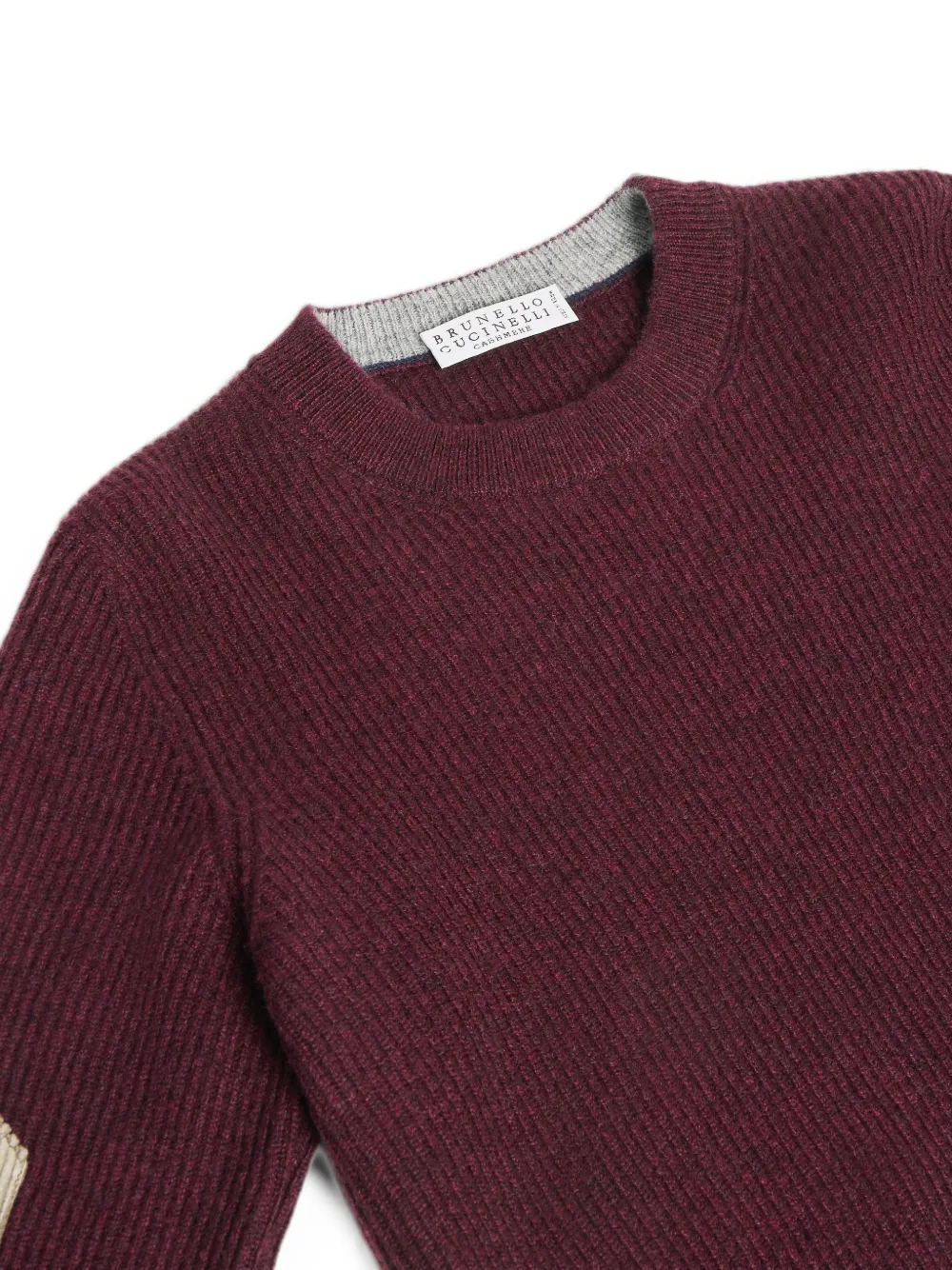Brunello Cucinelli Kids Kasjmier geribbelde trui met ribfluwelen inzetstukken Rood