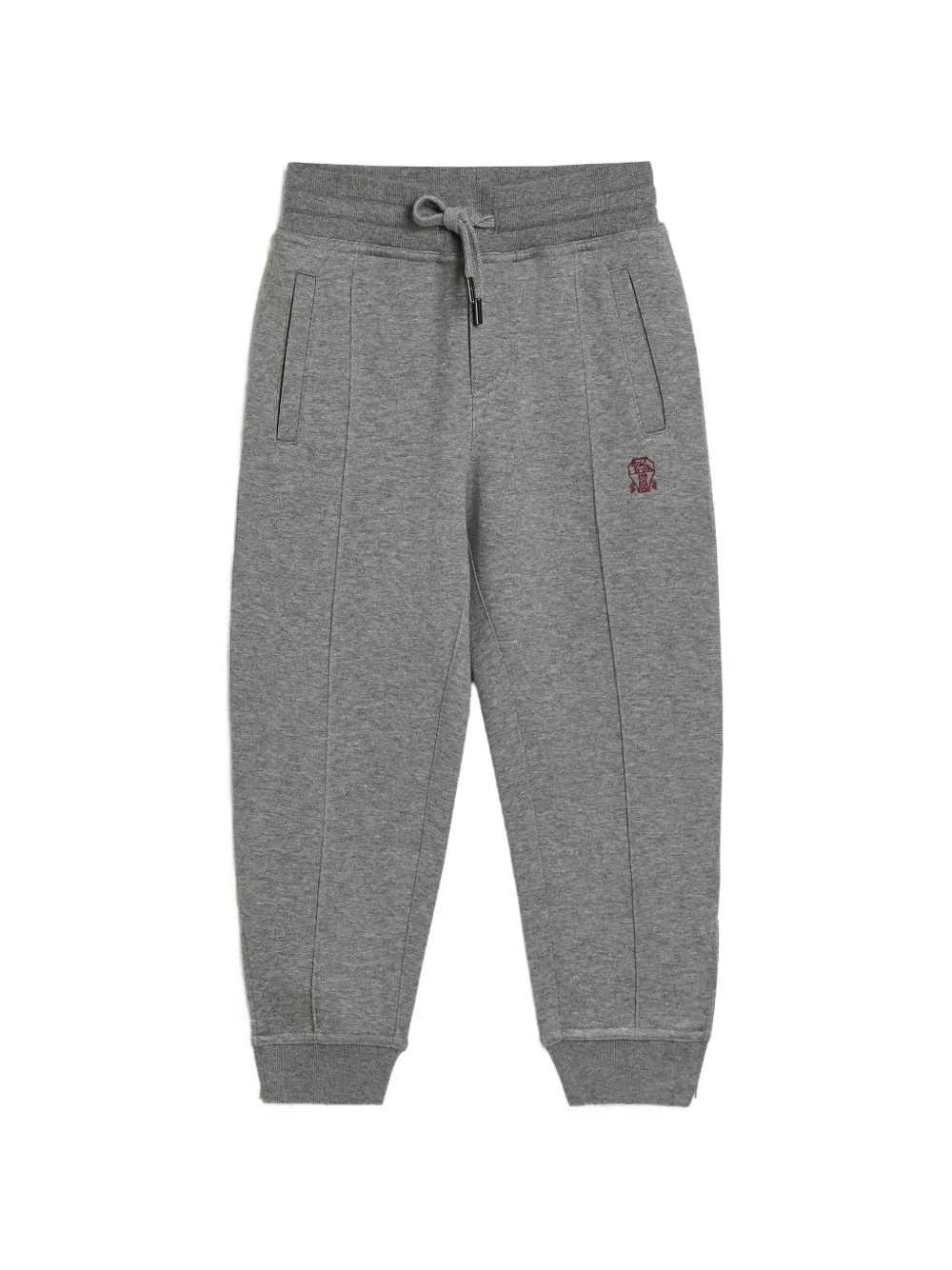Brunello Cucinelli Kids logo-embroidered track pants - Grigio