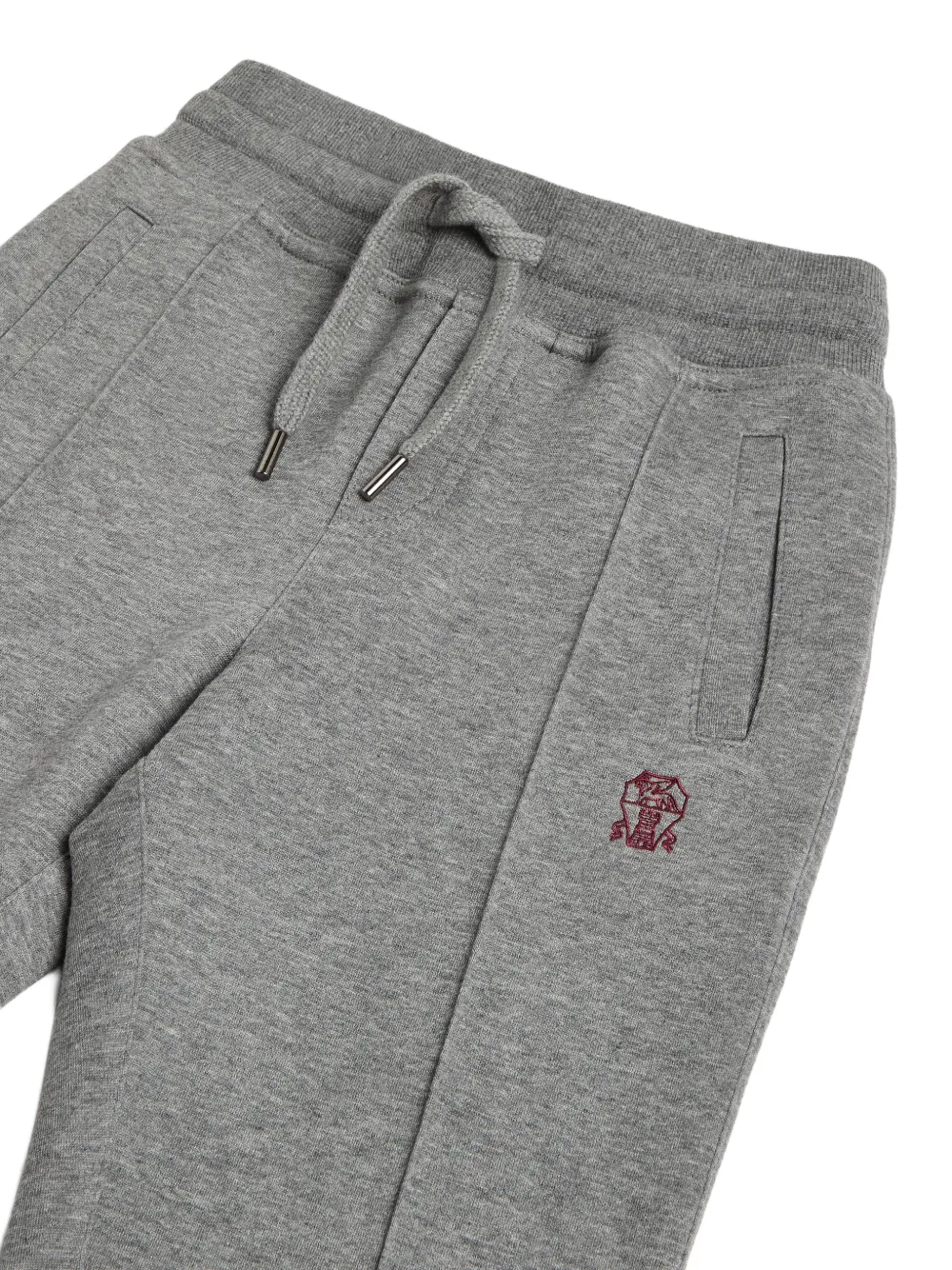 Brunello Cucinelli Kids Trainingsbroek met geborduurd logo Grijs
