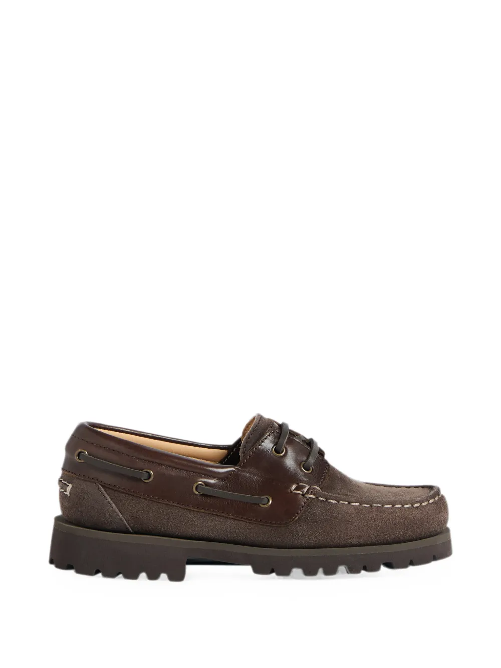 Brunello Cucinelli Kids Mocassini da barca in pelle di vitello - Marrone