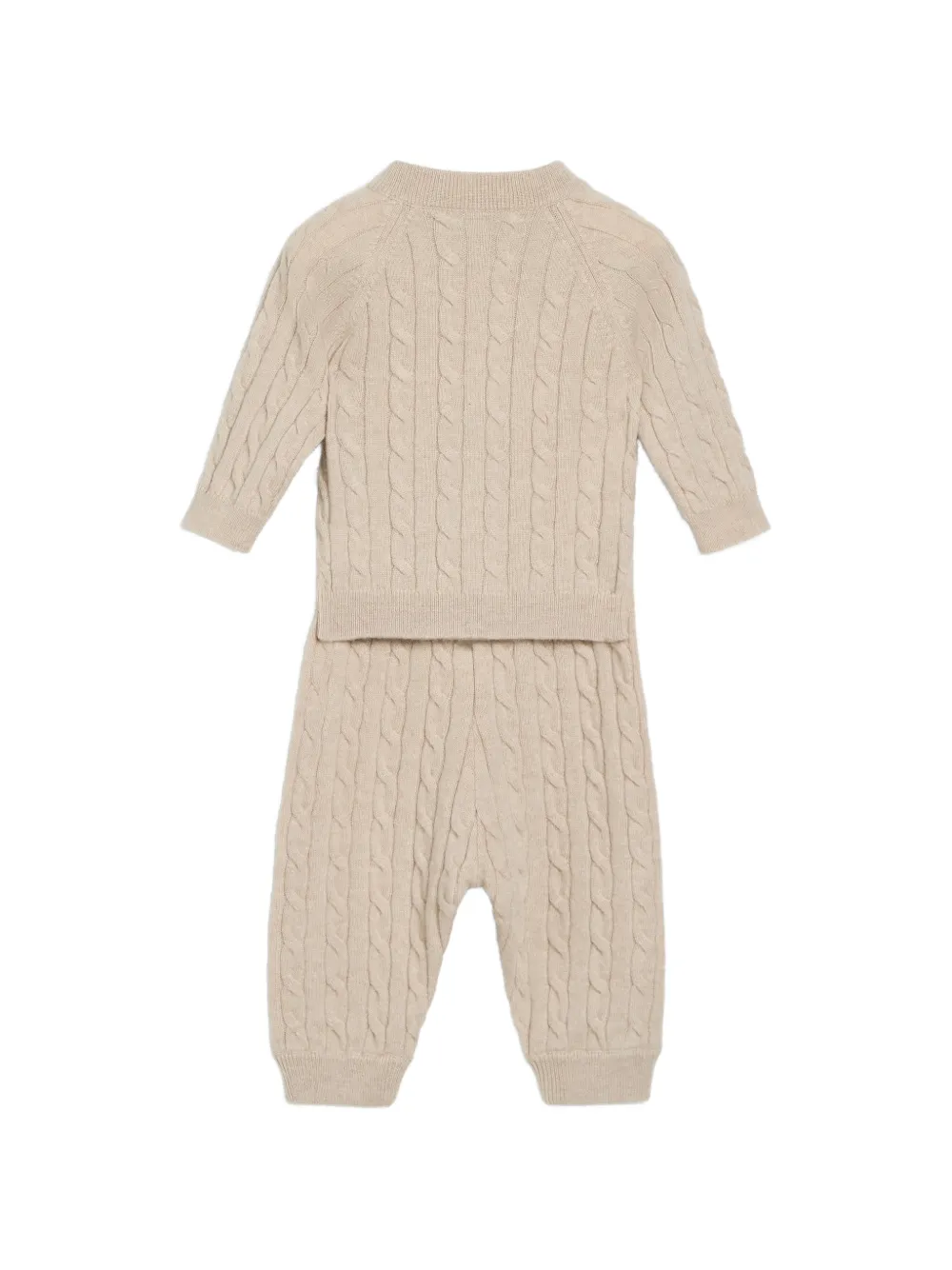 Brunello Cucinelli Kids Bernie kabelgebreide kasjmier set Beige