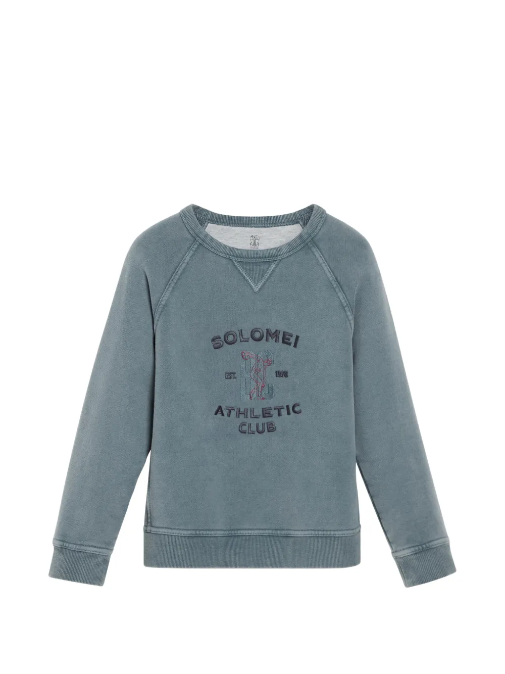 Brunello Cucinelli Kids Felpa con ricamo - Blu