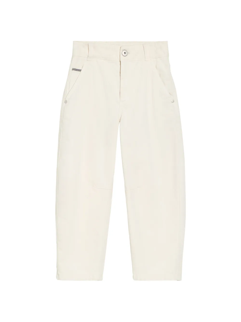 Brunello Cucinelli Kids Pantaloni denim con monile - Toni neutri