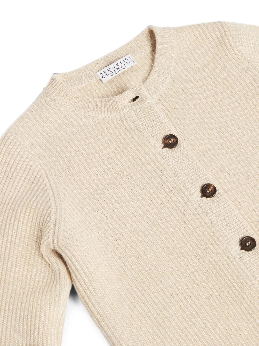 Brunello Cucinelli Kids Geribbeld kasjmier vest Beige