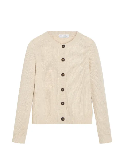 Brunello Cucinelli Kids sparkling cashmere English rib cardigan