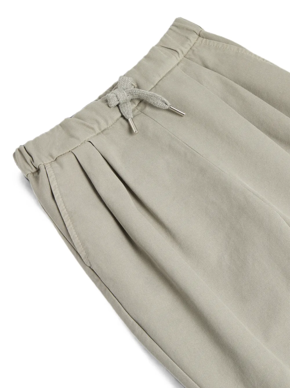 Brunello Cucinelli Kids Plooibroek met trekkoordtaille Grijs