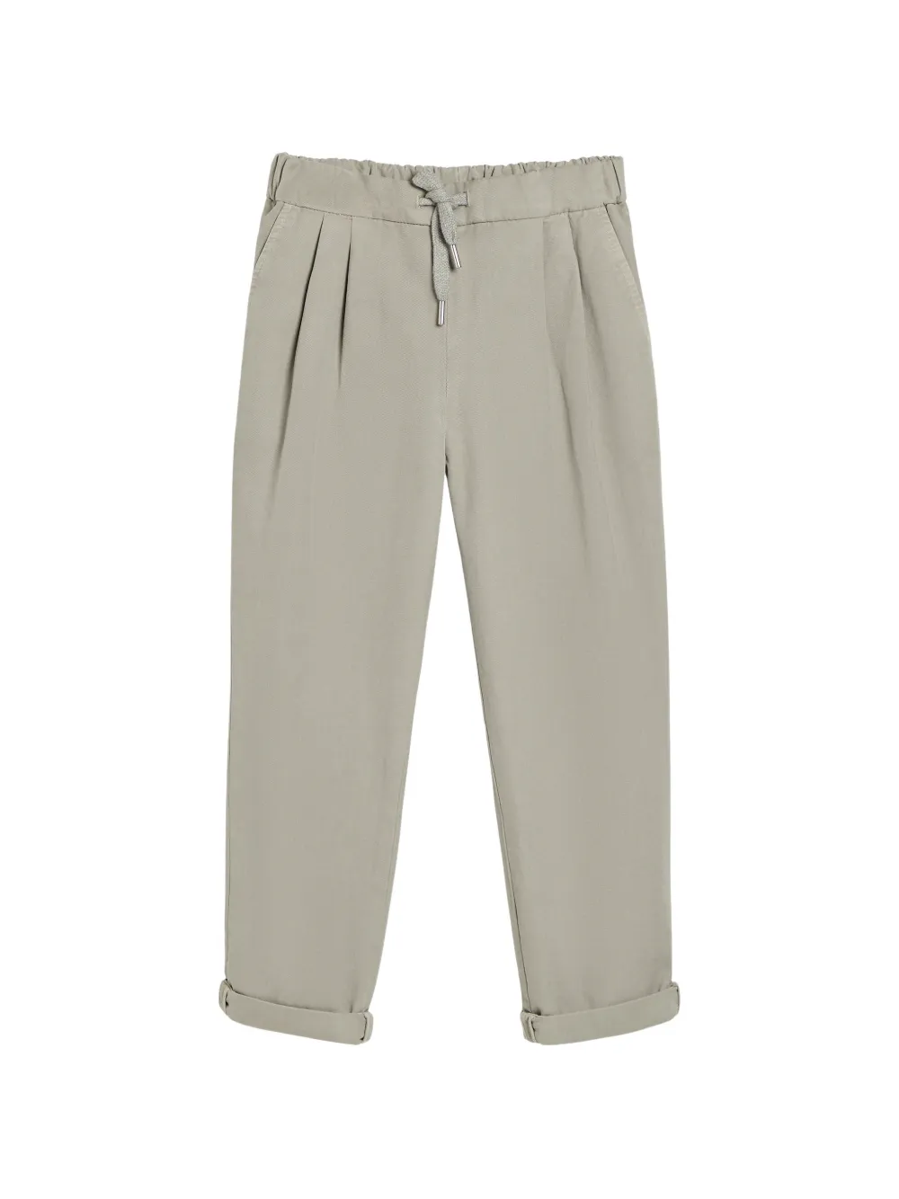 Brunello Cucinelli Kids pleated drawstring-waist trousers - Grigio