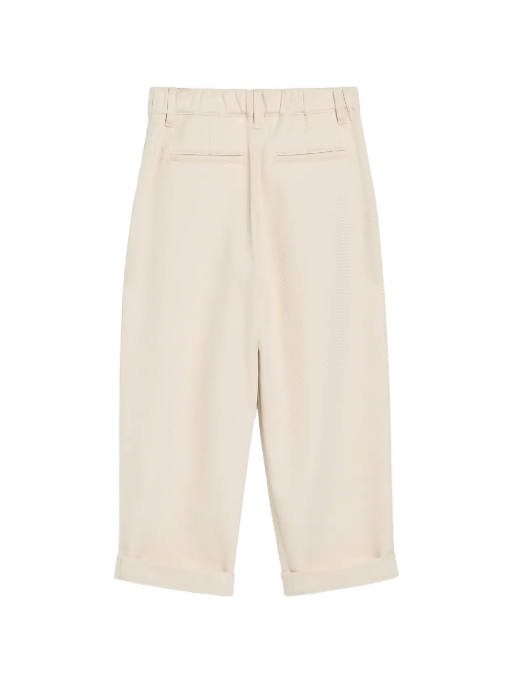 Brunello Cucinelli Kids Katoenen en wollen broek met Monili-verfraaiing Beige