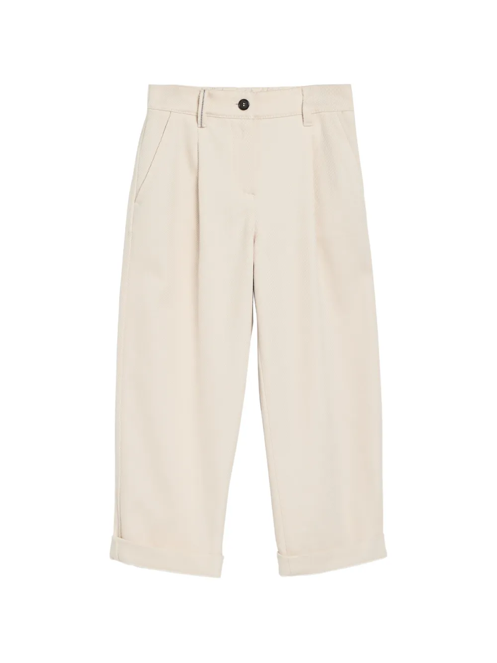 Brunello Cucinelli Kids Hose aus Baumwolle und Wolle mit Monili-Verzierung - Nude