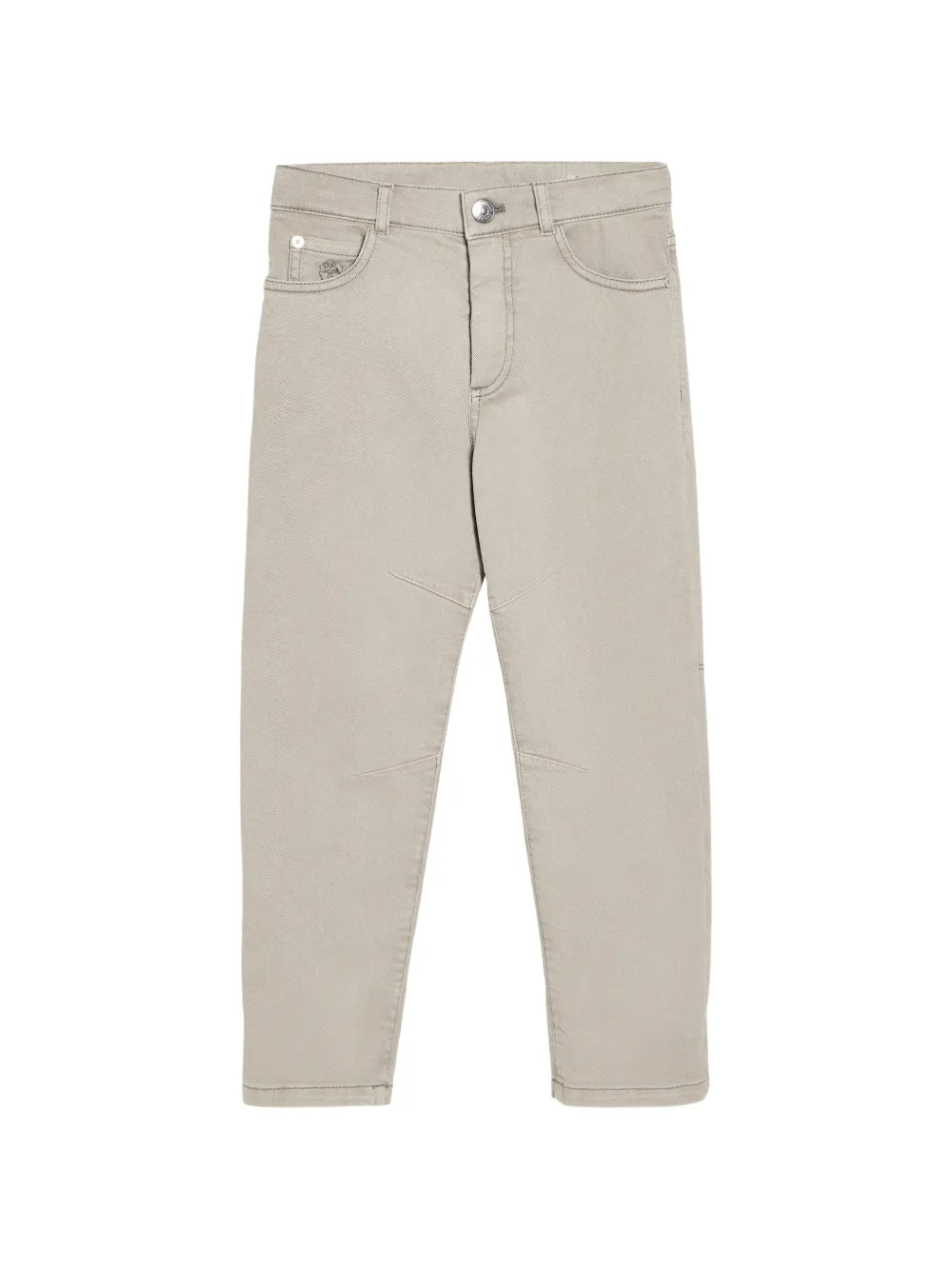 Brunello Cucinelli Kids Pantaloni denim leggeri con cuciture a contrasto - Toni neutri