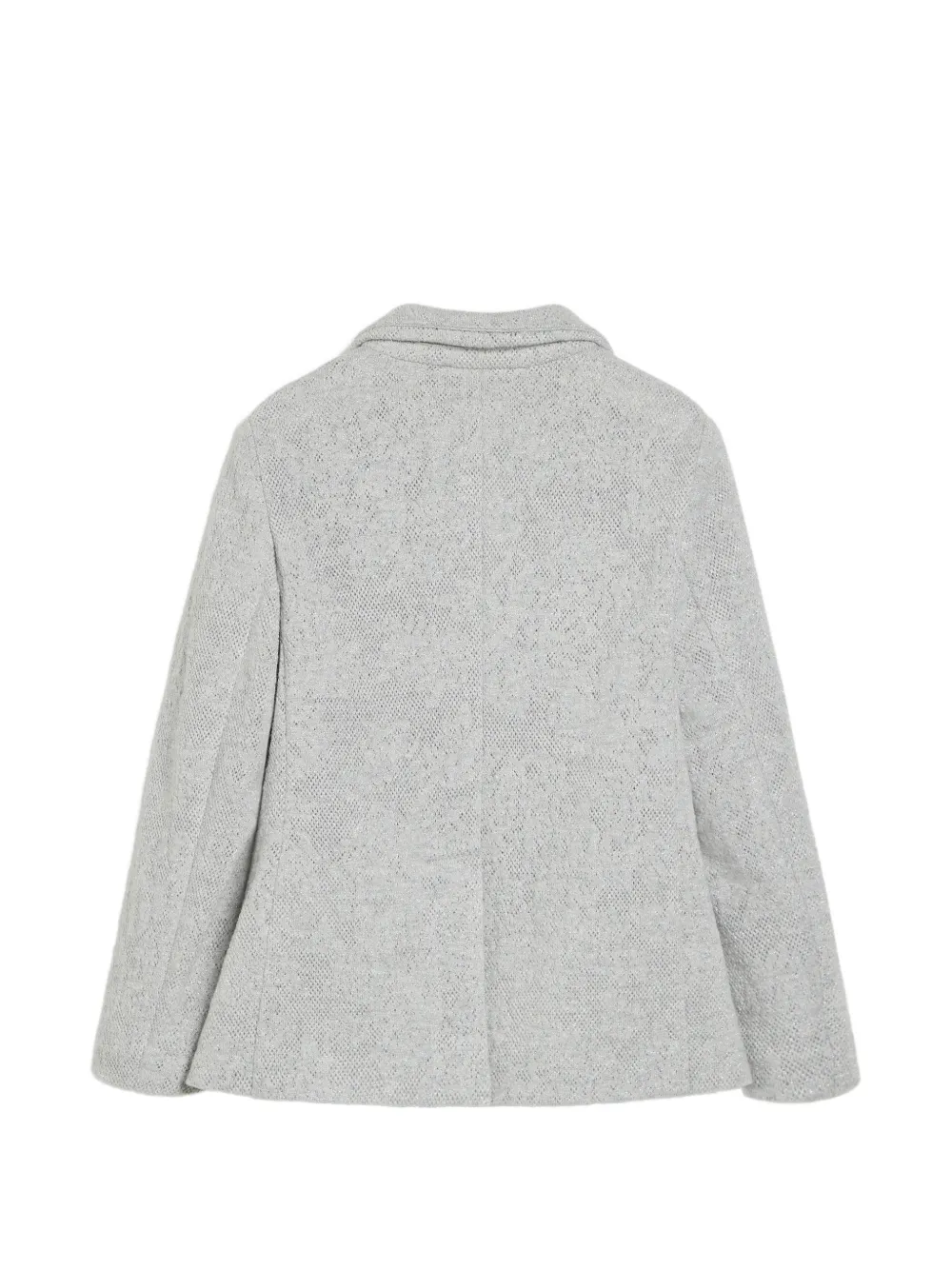 Brunello Cucinelli Kids Jersey blazer van scheerwol en kasjmier met bloemenkant Grijs