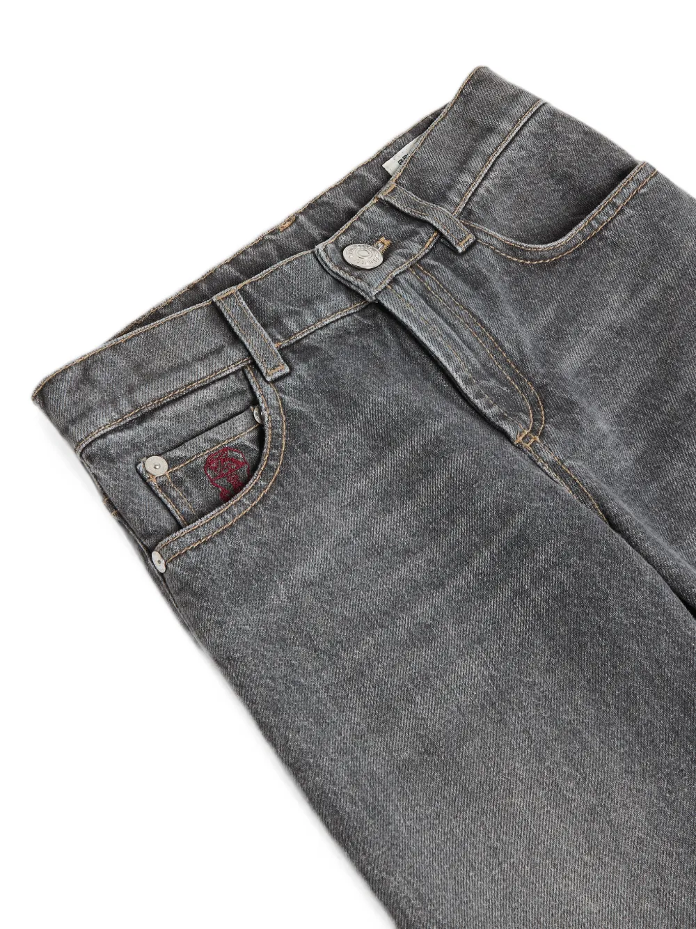 Brunello Cucinelli Kids Greyscale denim broek met vijf zakken Grijs