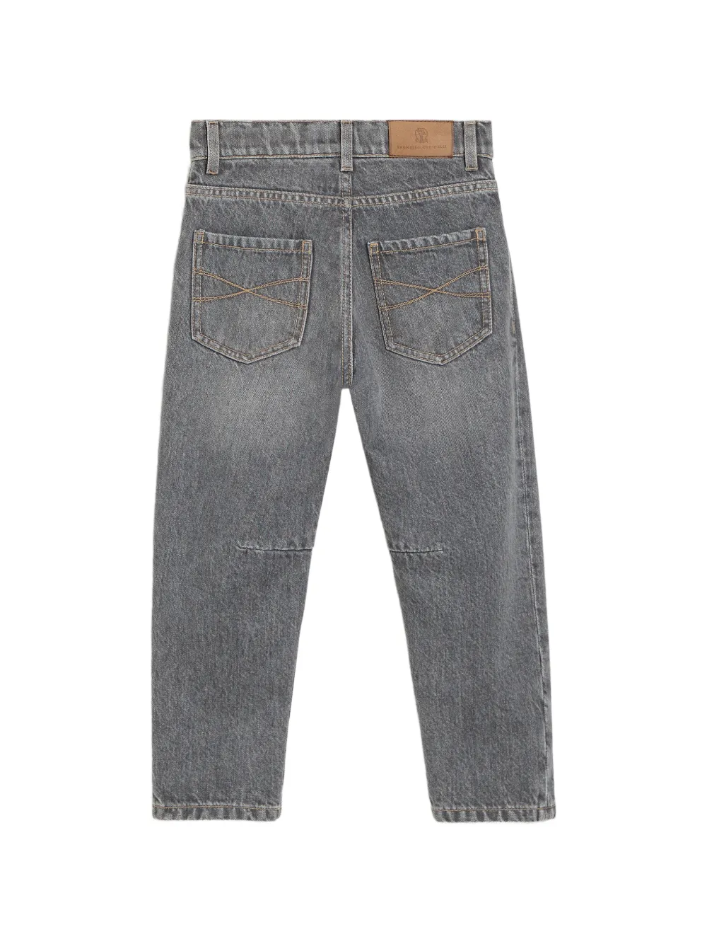 Brunello Cucinelli Kids Greyscale denim broek met vijf zakken Grijs