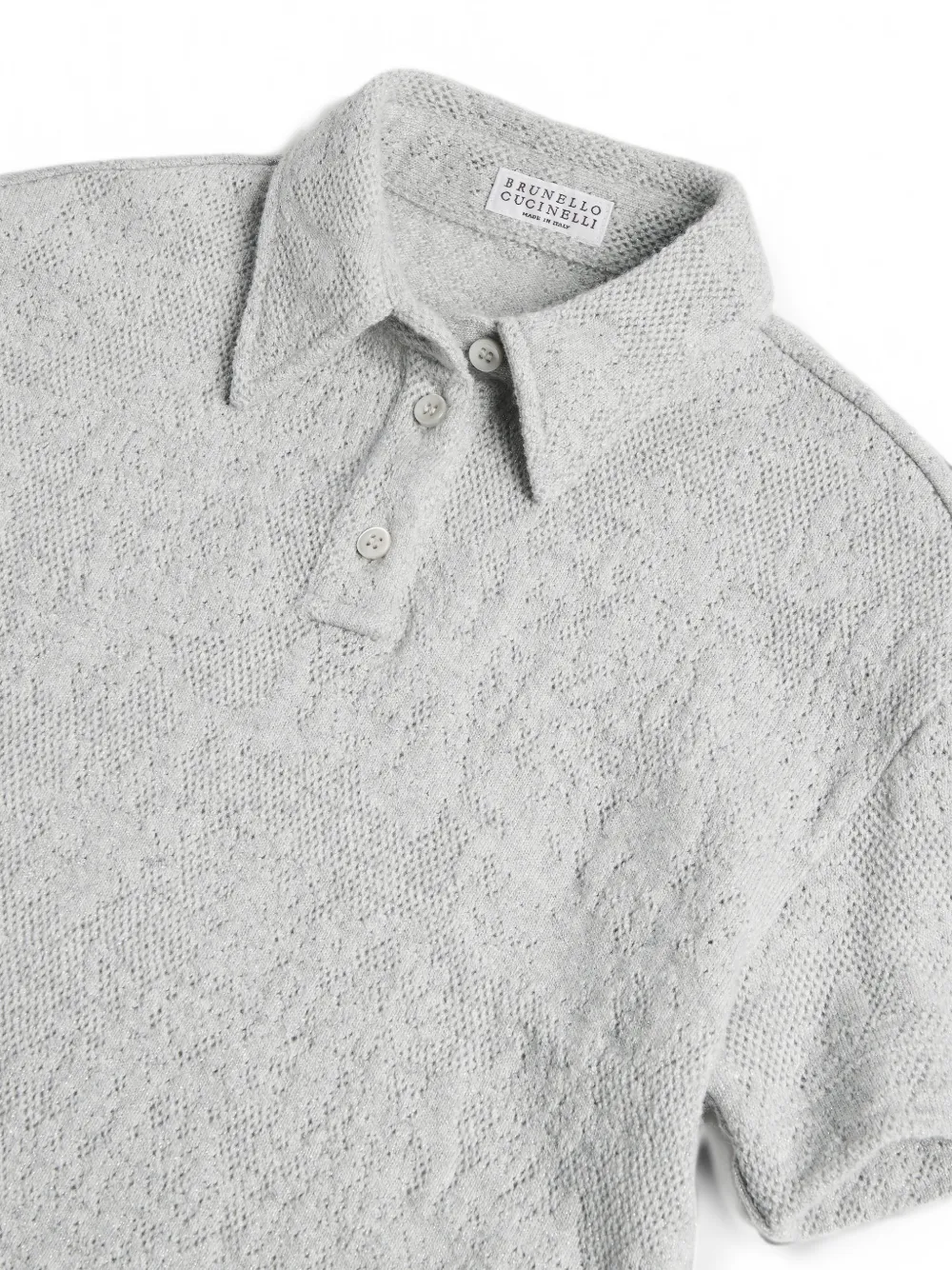 Brunello Cucinelli Kids Jersey poloshirt met scheerwol en kasjmier Grijs